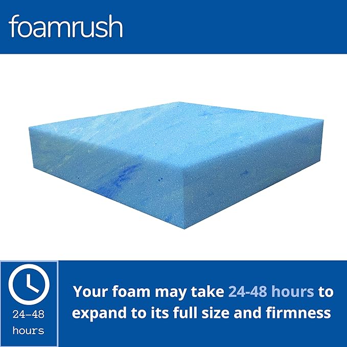 FoamRush 3 x 24" x 27" Gel Only Upholstery Firm Foam Soft Support (Chair Cushion Square Foam for Dinning Chairs, Wheelchair Seat Cushion Replacement)