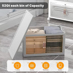 Extra Large Stackable Storage Bins with Lids & Wheels & Door, 336QT-112QT/28GAL*3Pack Foldable Collapsible Closet Organizers, Plastic containers drawers for bedroom Dorm