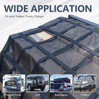 Tecoom Truck Bed Cargo Net, 7.12'x6.66' Heavy Duty for Pickup Truck Bed with Adjustable Cam Buckles, 4 S-Hooks, 2 Cross Strap, 1,500 lbs Capacity Accessory