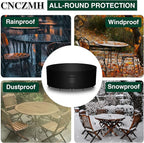 Heavy Duty Patio Furniture Covers Waterproof, 600D Round Outdoor Furniture Cover Waterproof for Sectional Sofa Couch, Outdoor Dining Table and Chair Set Covers 72"DIA x 28"H, Black
