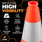 Xpose Safety 12 Inch Orange Traffic Cones - 4" Collar - Bulk Half Pallet 440 Pack - Multipurpose PVC Plastic Safety Cone for Parking, Soccer, Caution, Kids, and Construction - DOT Approved