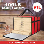 Maxcheck 2 Pcs Insulated Pizza Delivery Bag 20 x 20 x 14 Inch Pizza Warmer Bag Carrier Reusable Insulated Cooler Boxes Winter Food Delivery Carrier for Personal and Professional Use (Red)