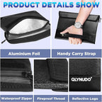 5200℉ Fireproof Document Bag, Fireproof Money Bag for Cash, Fireproof Pouch for Important Documents and Valuables, 11x7.7 Inch, Waterproof Zipper
