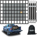 Tecoom 10.17'x7.51' Cargo Net for Pickup Truck Bed, Heavy Duty Truck Cargo Net Weight Capacity 1,500 LBS, Automotive Bed Organizer Netting for Camping Trip Luggage