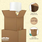 The Boxery Cube 13 x 13 x 13-inch Corrugated Cardboard Boxes, Medium | Pack of 25 for Shipping, Moving, and Storage, Curbside Recyclable, Strong Wholesale Bulk Boxes