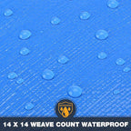 Tarp 10x20 Feet 14 Mil Heavy Duty Waterproof Tarp, Large Multipurpose Cover with Brass Grommets and Reinforced Edges, UV Resistant Thick Poly Tarps for Outdoor Camping Tent Pool Car, Blue