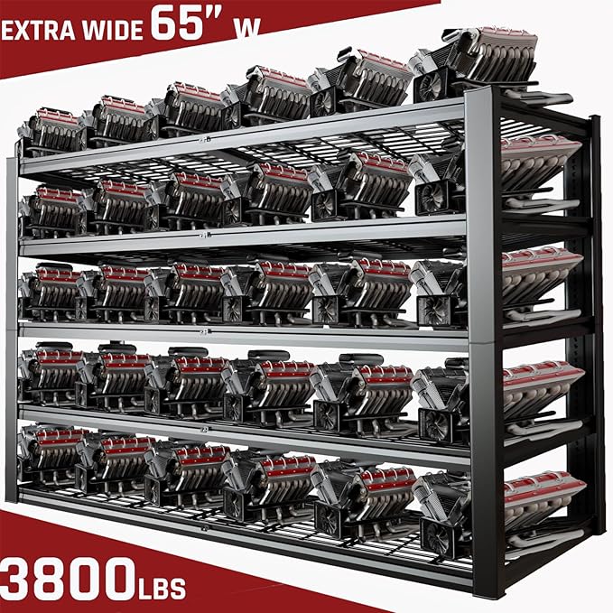 65" W Garage Shelving Heavy Duty, 5 Tier Garage Shelves, 30" D Adjustable Storage Shelving Unit, Commercial Metal Shelf for Kitchen, Warehouse, Pantry, School, Shop, 65" Wx30 Dx79 H