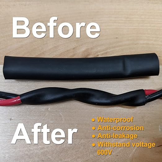 TKDMR 26 Ft 3/32" Heat Shrink Tubing - 3:1 Ratio Marine Grade Heat Shrink,Wire Cable Adhesive Lined Tube Insulation Seal Against Moisture Corrosion and Air Leakage.Black