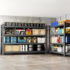 71" W Storage Shelves 5000lbs Garage Metal Shelving Heavy Duty Garage Shelves Adjustable Storage Shelves for Industrial, Factory,71" W X 24" D X 69" H