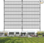 5 Panels No Dig Decorative Outdoor Garden Fence for Yard, 48 in(H) X 13.13 ft(L) Animal Barrier Fencing Rustproof Metal Wire Panel Border for Dog, Rabbits, and Patio Temporary Ground Stakes