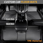 AIPOIL® Floor Mats & Cargo Liner Set for 2013-2019 Ford Escape All Weather Protection TPE Anti-Slip Automotive Full Set Custom Car Mats Accessories - Black
