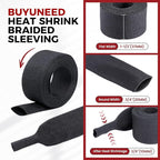 Heat Shrinkable Braided Sleeving 2:1 Ratio- Abrasion Protection Flexibility Wiring Harness Cable Sheath (3/4" ID, 30ft)