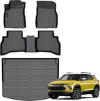 Auxko All Weather Floor Mats Cargo Mat Fit for Chevrolet Chevy Trailblazer AWD 2026 2025 2024 2023 2022 2021 TPE Floor Liner Trunk Mat Trailblazer Accessories All Season Odorless Anti-Slip Black