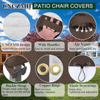 Heavy Duty Patio Furniture Covers Waterproof, 600D Outdoor Furniture Cover Waterproof for Sectional Sofa Couch, Outdoor Dining Table and Chair Set Covers 48''L x 24''W x 35''H, Brown
