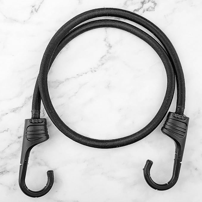 ZHOUBIN 32 Inch Black Bungee Cords with Hooks Heavy Duty, 2 Pcs