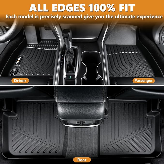 AIPOIL® Floor Mats & Cargo Liner Set for 2025-2026 Mini Countryman All Weather Protection TPE Anti-Slip Automotive Full Set Custom Car Mats Accessories - Black