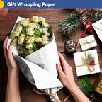 Vanhench White Wrapping Paper 17.5"x1200"(100'), White Easel Painting Drawing Paper Roll Kids Art Supplies, Chart Poster Bulletin Board, Floor Covering Arts Crafts Gift Wrap 80GSM 55LB