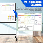 Magnetic Mobile Whiteboard 72 X 48 Rolling White Boards on Wheels, Large Double-Sided 6' x 4' Dry Erase Board with Stand, Standing White Board with Eraser & Marker & Magnet & Magnetic Calendar