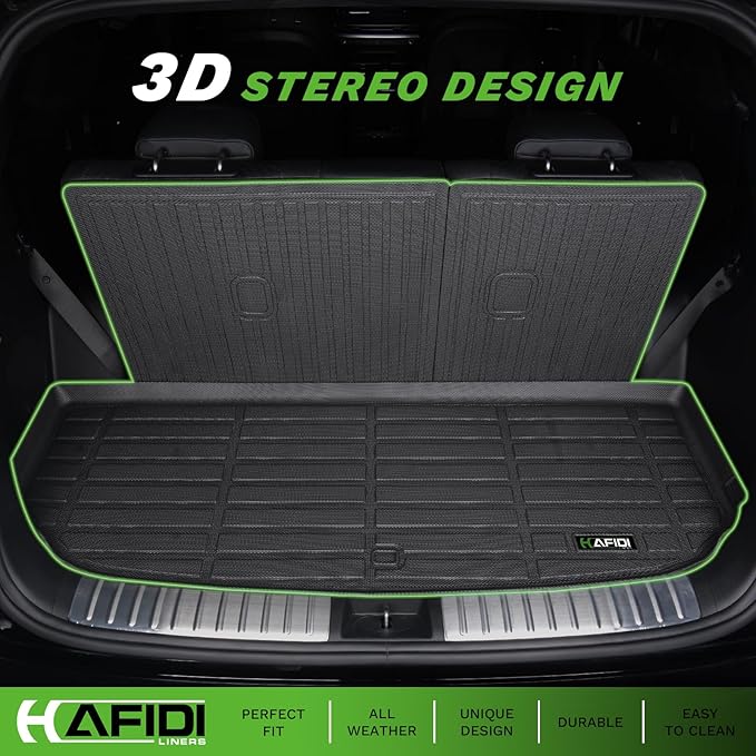 Floor Mats & Cargo Liner for Subaru Ascent 2019-2025 7/8 Passenger with Backrest Mat, All Weather Automotive Floor Liners Custom Fit Full Set Accessories-Black