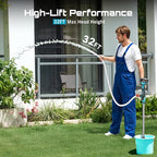 SEESII Cordless Stick Water Transfer Pump, with Dual 4000mAh Batteries & Charger, 720GPH, 32FT Head, Handheld Portable Utility Sump Pump Kit with 3/4" Outlet for Pool/Garden/Pond/RV/Boat Draining
