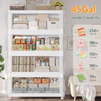 180Gal Stackable Storage Bins with Lid and Wheels, 720QT Plastic Collapsible Storage Boxes with Doors, Closet Organizer and Storage Cabinet for Home Kitchen Office Dorm Room, 4Pack White