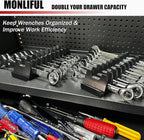 24 PCS Magnetic Modular Wrench Organizer Wrench Holder - Wrenchs Tool Organizers for Tool Drawer Storage, Wrenchs Rack with Metric SAE Labels, Tool Storage Set Holder Festival for Mechanics
