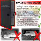 Auto Insurance and Registration Card Holder - Vehicle Glove Box Document Organizer - Car Essential Paperwork Holder for DMV, AAA, Contact Information Cards - Premium PU Leather Wallet Case - Black