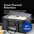 New Star Foodservice 1028690 Commercial Quality Insulated Food Delivery Bag Full-Size, (21.5" W x 11" H x 12.5" D), Black