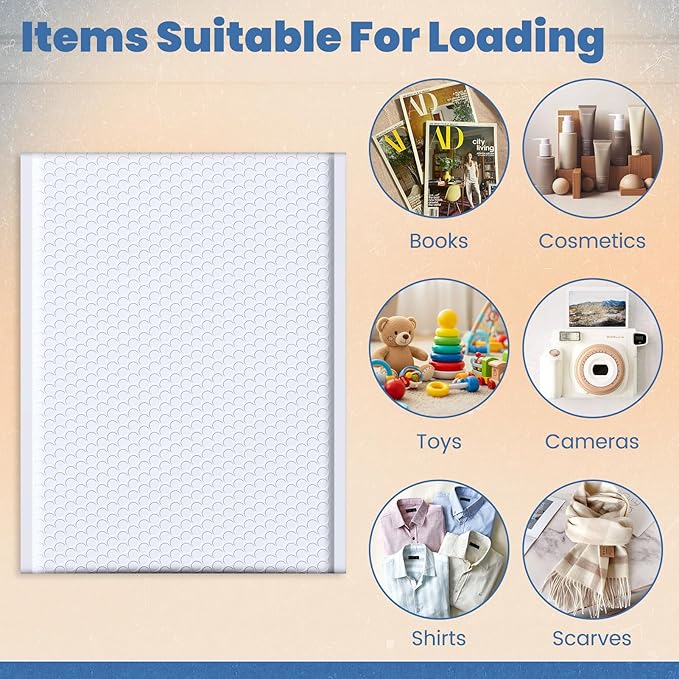 Fuxury Bubble Mailers 10x13 Inch White 250 Pack Bulk Padded Envelopes Thick Mailing Envelopes Bubble Opaque Padded Mailers Shipping Bags for Mailing Book Makeup Small Business