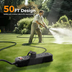 Outdoor Power Strip Weatherproof, 50 FT Extension Cord, Diivoo Waterproof Surge Protector with 4 Outlets, 1250W Shockproof Overload Protection, Flat Plug, Wall Mountable, Black