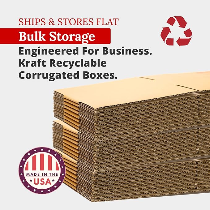 Partners Brand 14x10x5 Corrugated Cardboard Boxes, 14"L x 10"W x 5"H, Pack of 100 | Shipping, Packaging, Moving, Storage Box for Business, Strong Wholesale Bulk Boxes 14x10x5