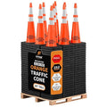 Xpose Safety 36 Inch Orange Slim Line Traffic Cones 6" & 4" Collar - Bulk Full Pallet 252 Pack - Multipurpose PVC Plastic Safety Cone for Parking, Soccer, Caution & Construction - DOT Approved
