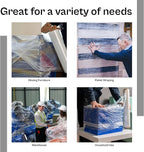 12" x 1500' x 80 Gauge Cast Hand Stretch Wrap Plastic Shrink Film 3” Core - 8 Rolls = 2 Cases