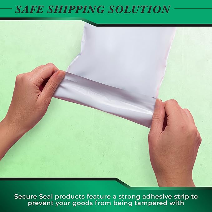 3000 Pack Secure Seal White Poly Mailers - 7.5x10.5 Safe Shipping Bags - E-Commerce Self Sealing 2 Mil Poly Envelopes