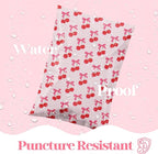 10x13 Designer Poly Mailer 100 Pack Heavy Duty Waterproof Self Seal Shipping Bags for Small Business Large Mailing Envelopes Bulk Tear Resistant Packaging Pink Stripe Cherry Fruit