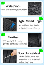 Escape/MKC Cargo Liners - All-Weather Rear Trunk Tray Floor Mat Compatible with Ford Escape 2013-2019/Lincoln MKC 2015-2019, 3D Custom Fit Waterproof Durable Odorless Flexible TPO Accessories