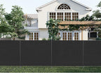 Patio 6' x 80' Outdoor Privacy Screen Freestanding Temporary Fence Panels Net Cover with Metal Poles for Outside Backyard Pool Garden Air Conditioner Fencing, Black