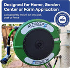 Macnaught Retractable Garden Hose Reel, 60 Ft Water Hose Reel Heavy Duty Retractable Hose with Metal 180° Swivel Rotation Bracket for Wall Mount - Green