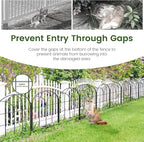 Garden Fences Animal Barrier, 12.55"*16.48" Black Garden Border Fencing, Arched Rustproof Metal No Dig Fence for Dogs, Outdoor Fence, Dog Fencing for Yard, Flower Bed (Medium 19 Pcs)