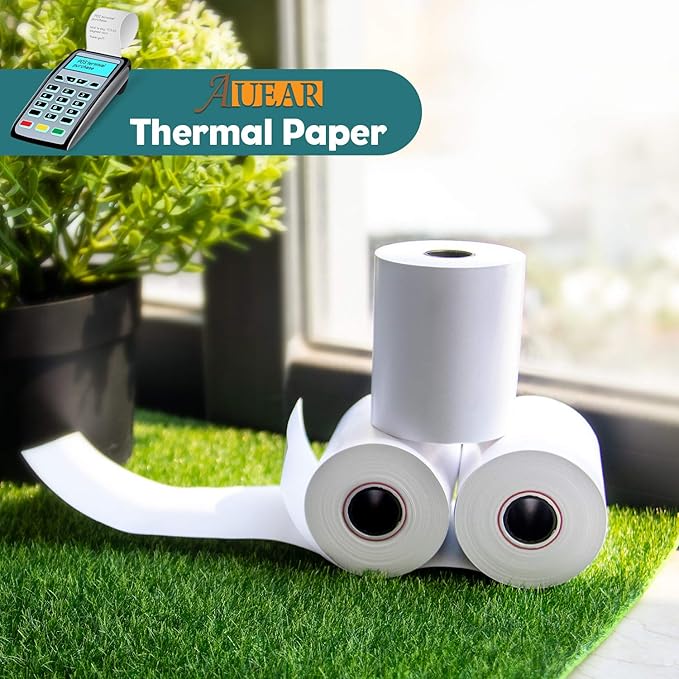 AUEAR, Thermal Cash Register POS Paper Rolls, 2 1/4" x 85' - BPA Free (100 Pack)