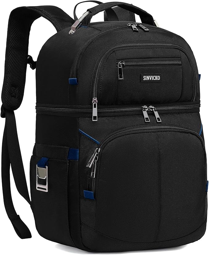 Insulated Cooler Backpack,Double Deck Leakproof Cooler Bag,Insulated Backpack Cooler Lunch Backpack for Men Women