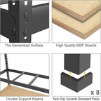 PrimeZone 3 Pack Heavy Duty Adjustable 5 Tier Garage Storage Shelves - 47" W x 18" D x 71" H, Metal Utility Rack Shelf Unit for Warehouse, Pantry, Closet, Kitchen, Black