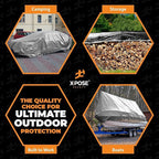 Heavy Duty Poly Tarp 30' x 60' - Bulk Half Pallet (15 Pack) Thick Waterproof, UV Blocking Protective Cover - Reversible Silver & Black - 10 Mil Thick Polyethylene - by Xpose Safety