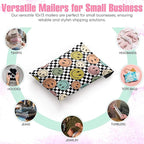 10x13 Poly Mailers – Smiles Checkerboard – Waterproof, Tear-Resistant Shipping Bags with Adhesive Seal – 50 Pack – Package Mint