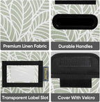 BALEINE File Organizer Box with Lid, Collapsible File Folder Organizer with Plastic Slide, Hanging File Folder Box for Office Document Storage (2 Pack, Antique Foliage, S)
