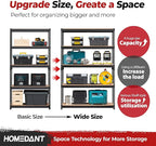 HOMEDANT 5 Tier Storage Shelves Adjustable Laminated Boltless Garage Metal Shelving Unit Heavy Duty Utility Rack Shelf Warehouse Pantry Closet Kitchen (3, (L) 48.1" W, Black)