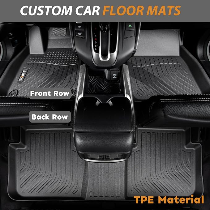 AIPOIL® Floor Mats & Cargo Liner Set for 2013-2018 Hyundai Santa FE Sport All Weather Protection TPE Anti-Slip Automotive Full Set Custom Car Mats Accessories - Black