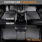 AIPOIL® Floor Mats & Cargo Liner Set for 2013-2018 Hyundai Santa FE Sport All Weather Protection TPE Anti-Slip Automotive Full Set Custom Car Mats Accessories - Black