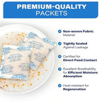 LotFancy Silica Gel Desiccant Packets, 20 Gram 50 Packs, Rechargeable Desiccant Dehumidifier with indicating Beads (Orange to Green), Non-Toxic Moisture Absorber Bag for Documents Shoes Gun Storage
