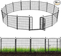 ADAVIN Tall Garden Fence 40 in(H)×31 Ft(L) 14 Panels, Heavy Duty Iron Metal Fence with Gate Low Threshold, Dogs Rabbit Fences Outdoor Camping, Flower Bed Fencing Border, Temporary Black Yard Fences
